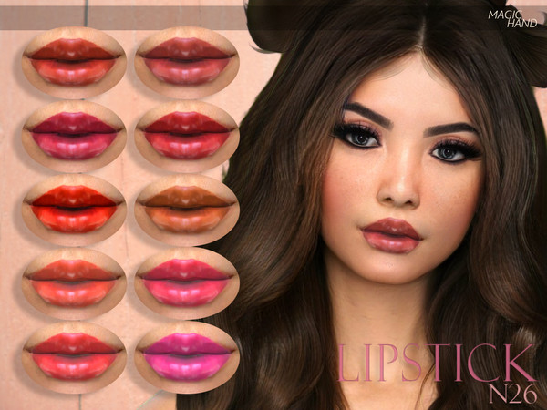 Sims 4 — [MH] Lipstick N26 by MagicHand — --16 available colors-- --Compatible with HQ settings-- --CAS thumbnail--