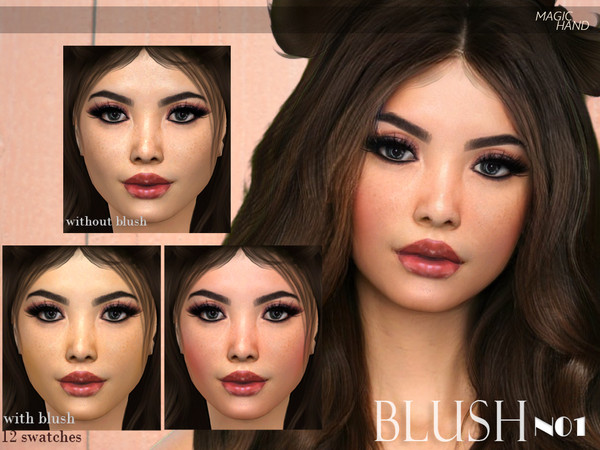Sims 4 — [MH] Blush N01 by MagicHand — --12 available colors-- --Compatible with HQ settings-- --CAS thumbnail-- Enjoy!