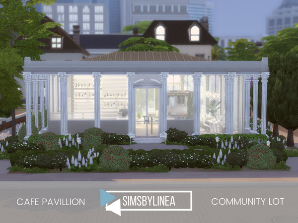 Sims 4 — Cafe Pavillion by SIMSBYLINEA — This renovated and modernized Neo-Classical pavillion is the new center in town,