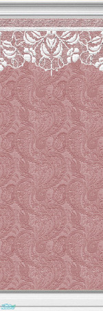 Sims 2 — Lace Walls - Paisley - Wine - 7 by maylynn55 — This wallpaper is wine/red with a paisley background and a lace