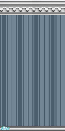 Sims 2 — NK PI 2-Tone Gothic Arch - Steel Blue by MoMama — Steel Blue Oxford striped wallpaper is topped by a gothic arch