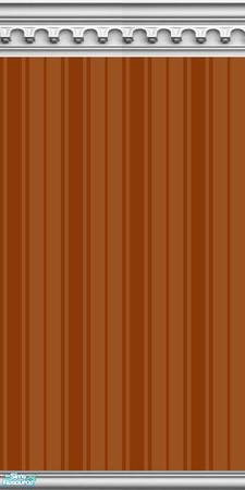 Sims 2 — NK PI 2-Tone Gothic Arch - PeachNBROWN by MoMama — PeachNBROWN Oxford striped wallpaper is topped by a gothic