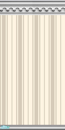 Sims 2 — NK PI 2-Tone Gothic Arch - Off White by MoMama — Off White Oxford striped wallpaper is topped by a gothic arch