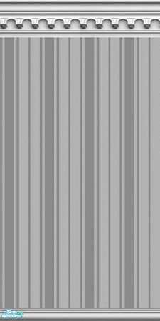 Sims 2 — NK PI 2-Tone Gothic Arch - Light Grey by MoMama — Light Grey Oxford striped wallpaper is topped by a gothic arch