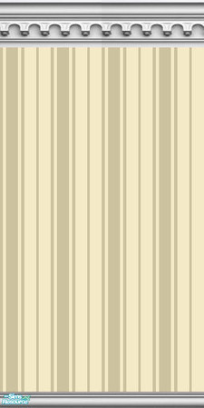 Sims 2 — NK PI 2-Tone Gothic Arch - Eggshell by MoMama — Eggshell Oxford striped wallpaper is topped by a gothic arch