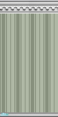 Sims 2 — NK PI 2-Tone Gothic Arch - Drab Green by MoMama — Drab Green Oxford striped wallpaper is topped by a gothic arch