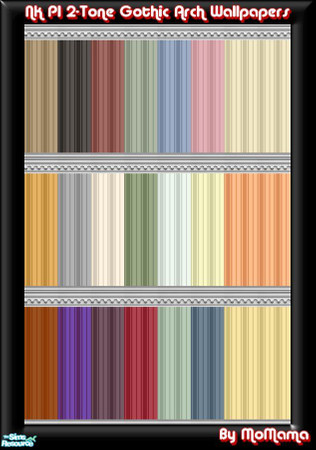 Sims 2 — NK PI 2-Tone Gothic Arch by MoMama — Two tones of the 20 shades in Oxford stripes topped off with a Gothic Arch