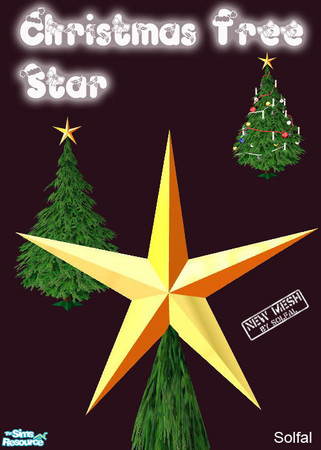 Sims 2 — Christmas Tree Star Mesh file by solfal — The gold christmas tree star you can use with my christmas tree.