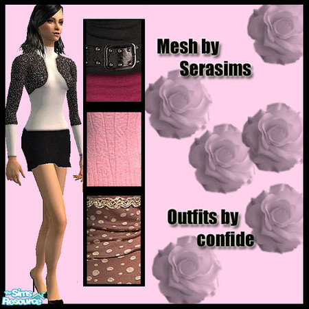 Sims 2 — Mixed Set by confide — Set of 4 recolors based on a wonderful mesh made by Serasims. No EP required ! Needs the