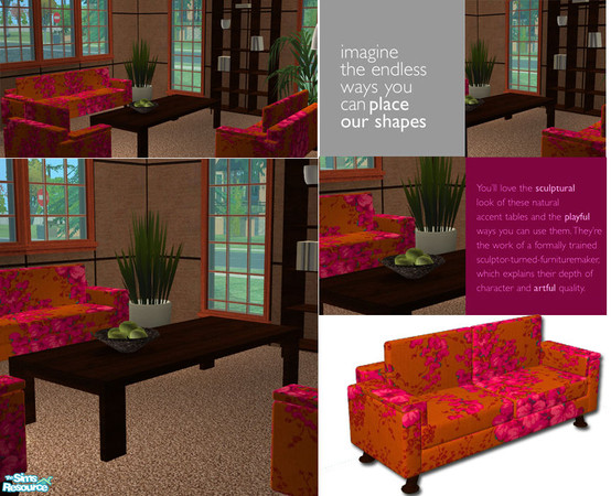 Sims 2 — Aloha Living - coffeetable by Nanshi — Based on the Divano set by Norbi_N. You absolutely must have those meshes