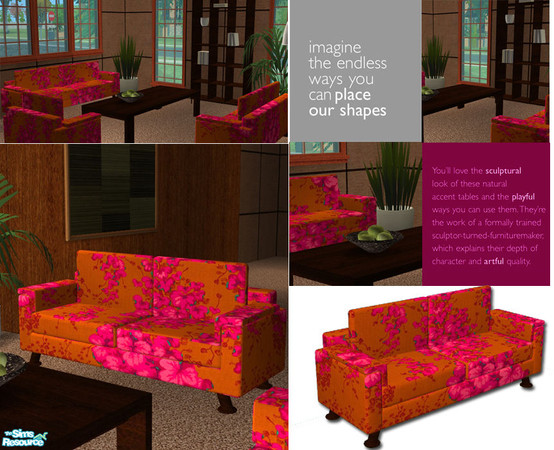 Sims 2 — Aloha Living - loveseat by Nanshi — Based on the Divano set by Norbi_N. You absolutely must have those meshes in