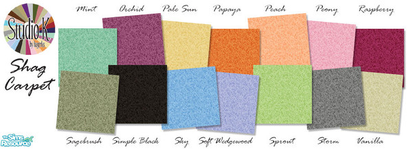 Sims 2 — Studio K Shag Carpet Collection 02 by StudioKhagerks — 15-28 of 28 colors. Coordinates with all Studio K