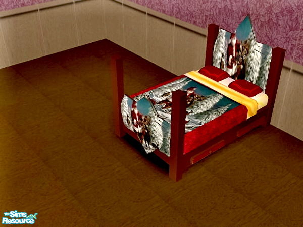 Sims 2 — Something New Christmas-Bedroom - Bed  by ead425 — Double Bed