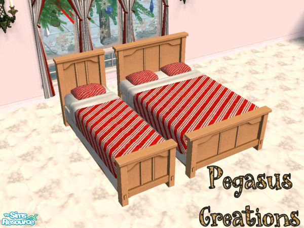 Sims 2 — Xmas Bedding Collection I - Candy Cane by pegasussims — A cute and whimsible bedding featuring a Candy Cane