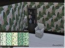 Sims 4 — Tropical flower wallpaper by Emsie0401 — Tropical flower wallpaper with 6 different swatches. 3 wall heights.