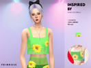 Sims 4 — Blackpink Ice Cream (Rose Sunflower Top) - Mesh needed by Primrose_Sims — Inspired by Rose's outfit in Ice Cream