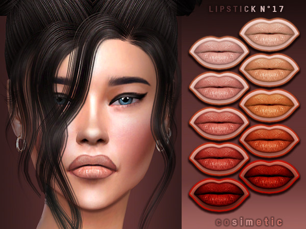 Sims 4 — Lipstick N17 by cosimetic — - This lipstick can use on all genders and from teen to elder. - Contains [ 10 ]