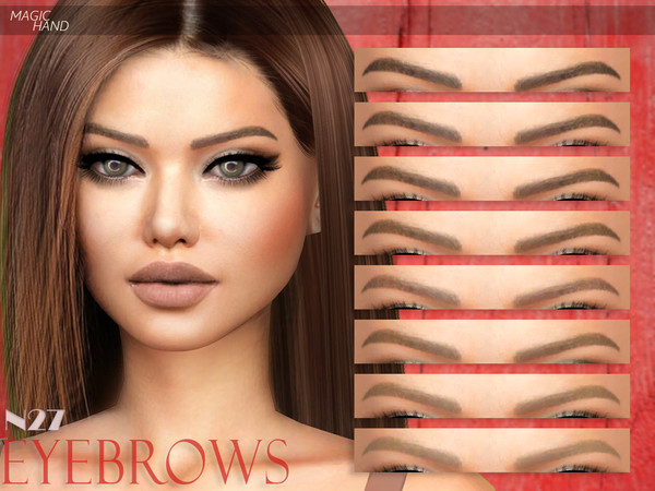 Sims 4 — [MH] Eyebrows N27 by MagicHand — --12 available colors-- --Compatible with HQ settings-- --CAS thumbnail--