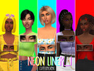 Sims 4 — Neon Liner_01 by cutelolxox — Black winged eyeliner with a bold neon outline. 12 Swatches Age: Teen, Young