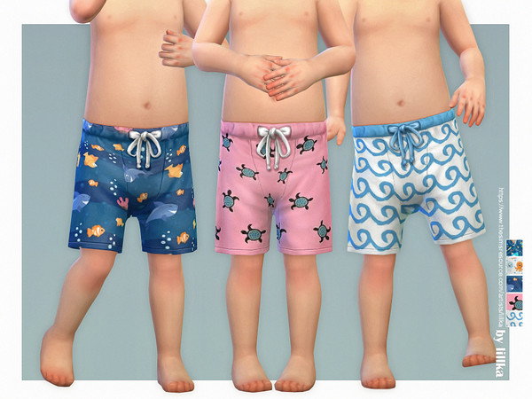 Sims 4 — Toddler Bathing Shorts P03 [NEEDS TODDLER STUFF PACK] by lillka — Bathing Shorts for Toddler Boys 5 swatches