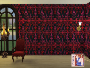 Sims 4 — Black Victorian ws by watersim44 — A selfmade created wall victorian pattern. Comes in 3 wall-hights and custom