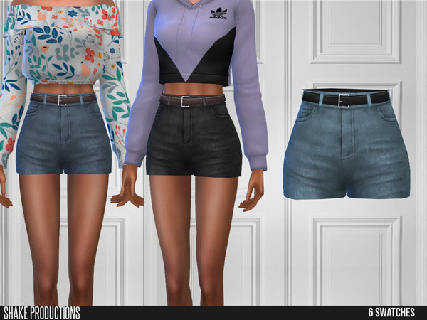 Sims 4 — ShakeProductions 509 - Denim Shorts by ShakeProductions — Denim Shorts Bottoms/Shorts New Mesh All LODs Mesh by