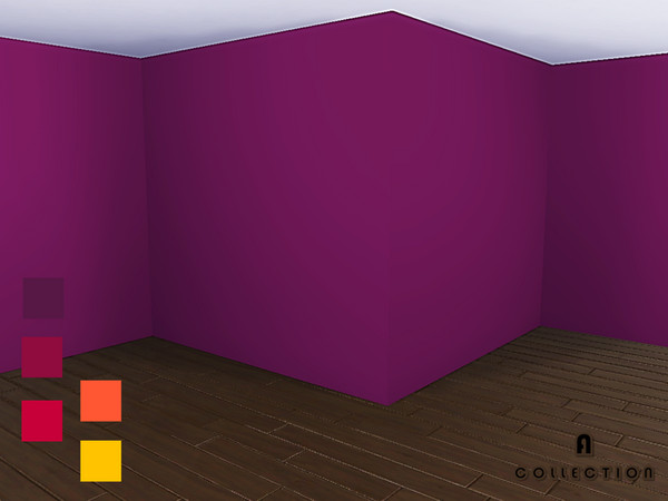Sims 4 — sunset color by 3ysha — Made by [A] five colors of wall paint. yellow,orange,red,maroon,purple. Tagged as paint.