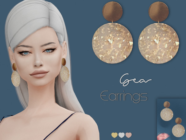 Sims 4 — Gea Earrings by Shanti_ — * 3 swatches * Disallowed for random * Teen to Elder * Female * Base game compatible *