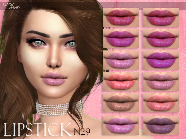 Sims 4 — [MH] Lipstick N29 by MagicHand — --16 available colors-- --Compatible with HQ settings-- --CAS thumbnail--