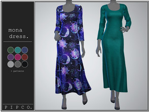 Sims 4 — Mona Dress. by Pipco — a flowy, stylish dress. 