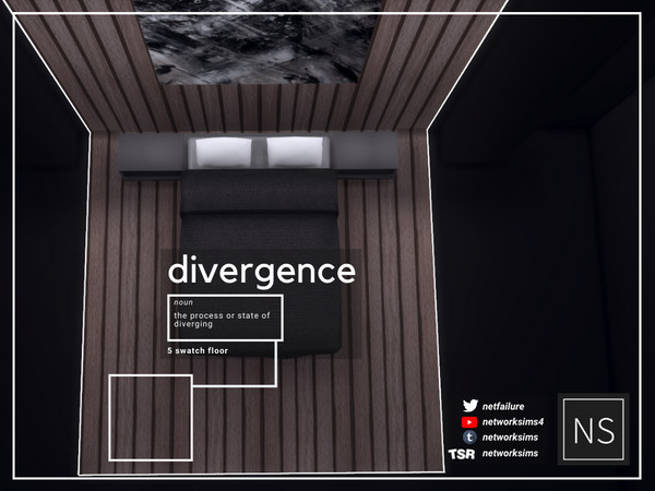 Sims 4 — Divergence Bedroom - Floor - Networksims by networksims — A 5-swatch modern floor, with two wooden swatches and