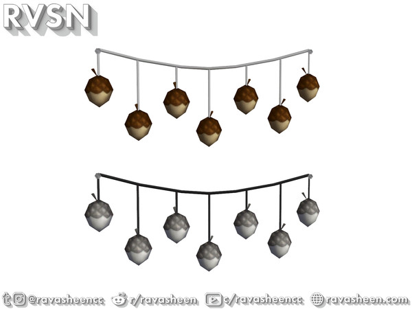 Sims 4 — Squash Goals - Acorn Garland by RAVASHEEN — It may be obvious when fall has come, but that shouldn't stop you