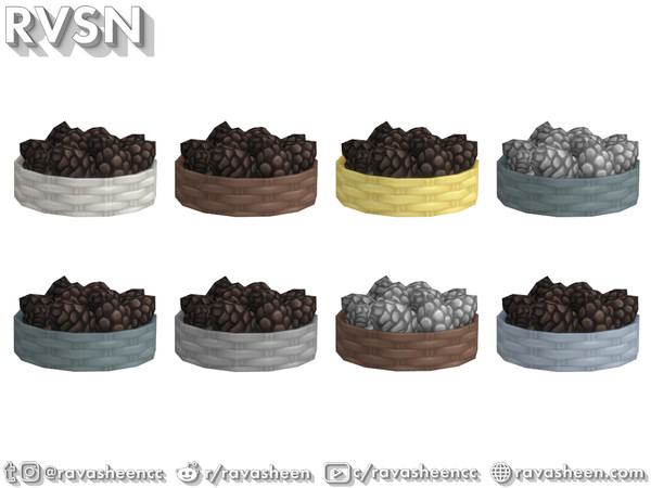 Sims 4 — Squash Goals - Pinecone Basket by RAVASHEEN — Nothing says fall like this adorable wicker basket prefilled with