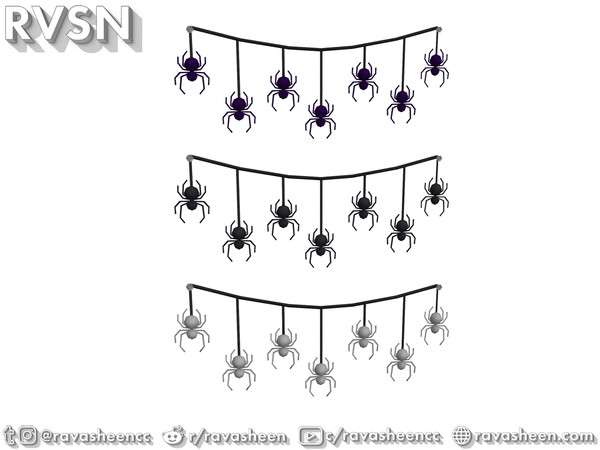 Sims 4 — Creep It Real - Spider Garland by RAVASHEEN — Nothing screams spooky like spider. Creep out the mantle of your