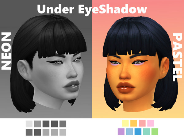 Sims 4 — Under Eye Shadow PASTEL SET by EvaDotG — One out of two sets. ~PASTEL set 9 swatches. 