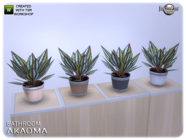 Sims 4 — Akaoma bathroom peperomia plant by jomsims — Akaoma bathroom peperomia plant