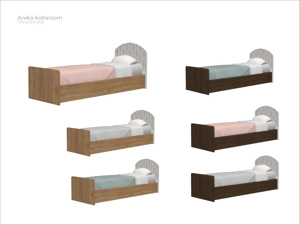 Sims 4 — [Anika kidsroom] - single bed by Severinka_ — Single bed From the set 'Anika kidsroom' Build / Buy category: