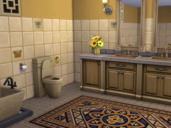 Sims 4 — Dreams by CorneliaSrownal — These subtle yet playful bathroom tiles add a pleasant touch to your relaxing time.
