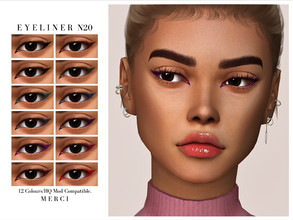 Sims 4 — Eyeliner N20 by -Merci- — New Eyeliner for Sims4 -Eyeliner for both genders and teen-elder. -No allow for