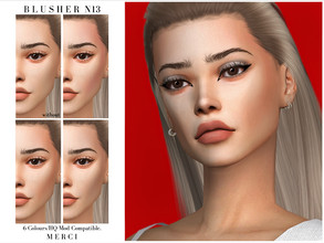 Sims 4 — Blusher N13 by -Merci- — New Blusher for Sims4 -Blusher for both genders and teen-elder. -No allow for random.