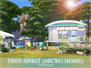 Sims 4 — Free Spirit (Micro Home) by Xandralynn — A trailer/camping caravan designed for a group of sim friends. Lot