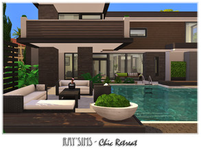 Sims 4 — Chic Retreat by Ray_Sims — This house fully furnished and decorated, without custom content. This house has 3