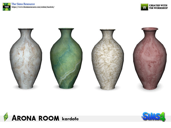 Sims 4 — kardofe_Arona room_Vase by kardofe — Large marble vase in four colour options 