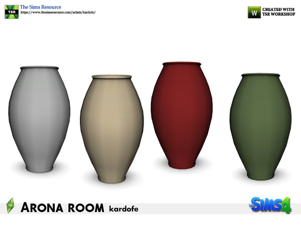 Sims 4 — kardofe_Arona room_Vase2 by kardofe — Large clay vase in four colour options 