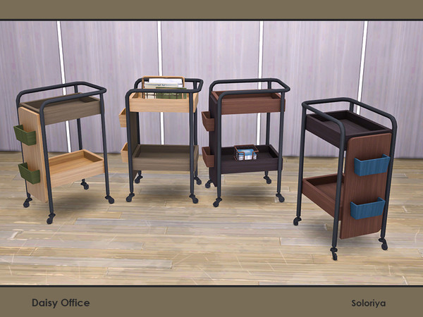 Sims 4 — Daisy Office. Cart, v2 by soloriya — Cart, v2. Part of Daisy Office set. 4 color variations. Category: Surfaces