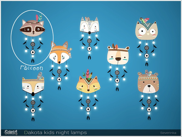 Sims 4 — [Dakota kids lamps] - raccoon by Severinka_ — RACCOON kids night lamp From the set 'Dakota kids lamps' Build /