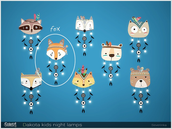 Sims 4 — [Dakota kids lamps] - fox by Severinka_ — FOX kids night lamp From the set 'Dakota kids lamps' Build / Buy