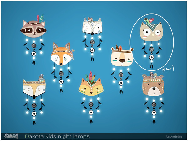 Sims 4 — [Dakota kids lamps] - owl by Severinka_ — OWL kids night lamp From the set 'Dakota kids lamps' Build / Buy