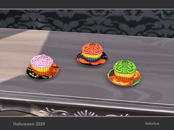 Sims 4 — Halloween 2020. Cupcake  by soloriya — Decorative cupcake with "brain". Part of Halloween 2020