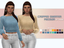 Sims 4 — Cropped Sweater Recolor by YsaSims — Tiny Living Cropped Sweater Recolor/Retexture - 20 swatches - Teen to adult